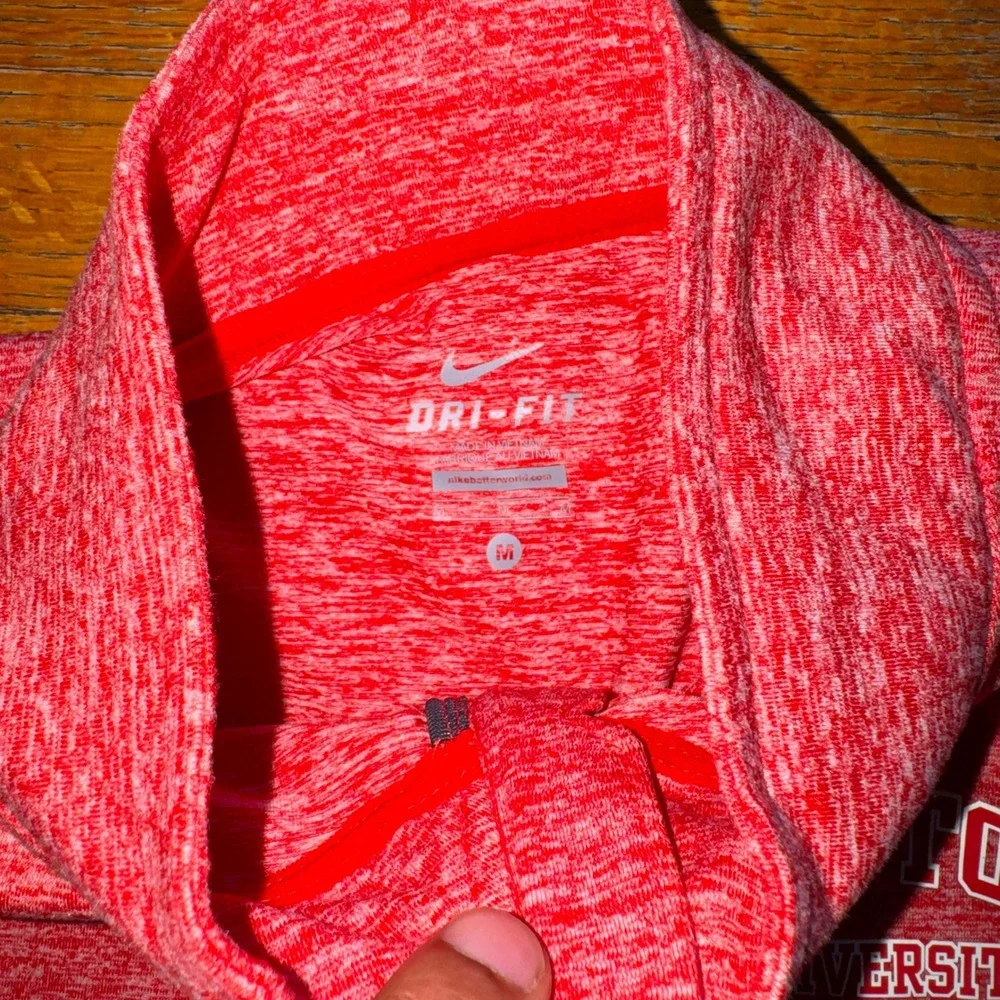 Nike Boston University Dri-FIT Quarter Zip Pullover Mens Medium Red Heathered